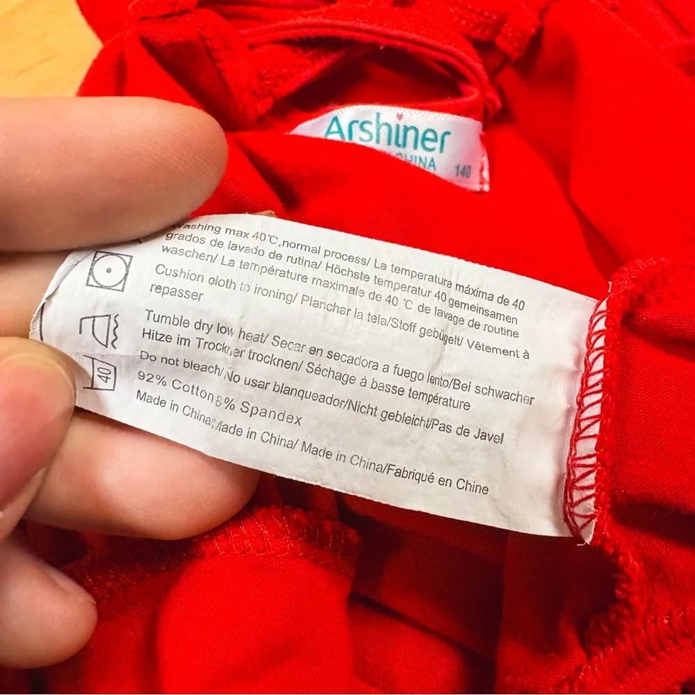 Arshiner Red Long Sleeve Crisscross Dance Ballet Gymnastics Tutu Leotard 6/7